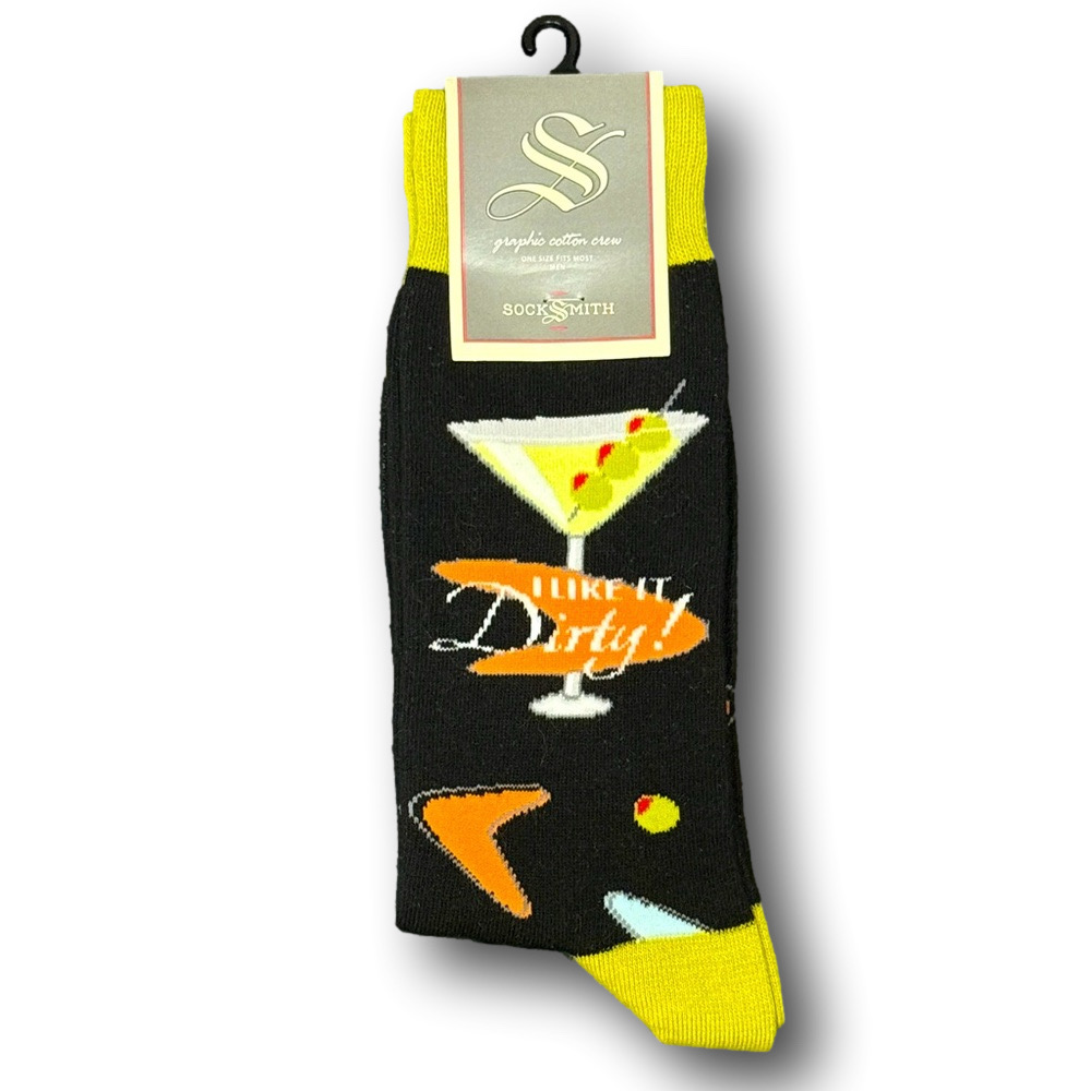 3/$18 Dirty Martini "I Like It Dirty" Funny Novelty Crew Socks - NWT